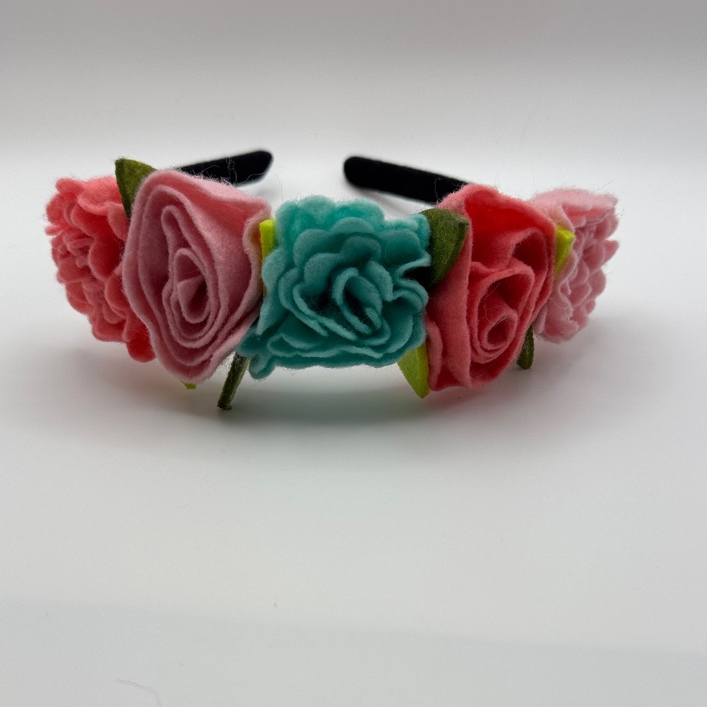 Spritz Floral Headband with Pink and Teal Flowers